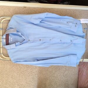 New W Tag Calvin Klein Sky Blue Dress Shirt Sz 18